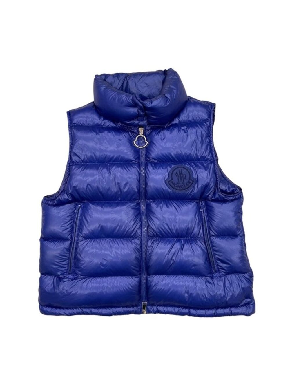 Moncler Down Vest Helsinki Nylon Logo Blue Gilet 0